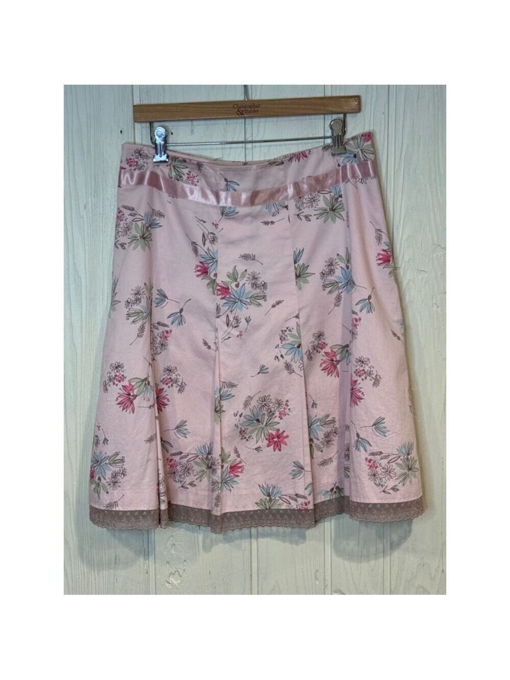 Janeville Floral Pleated Skirt Pink Size 12